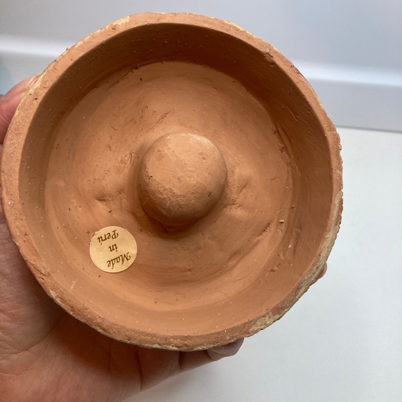 A Pair Vintage Serrv Candle Holder Eggs On Nest Made in Peru - Picture 9 of 12